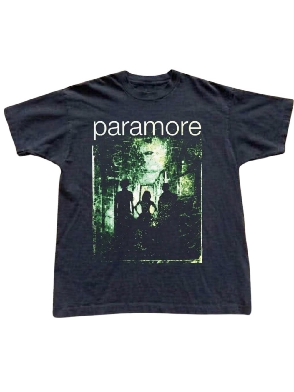 Black Paramore Tee with Green Graphic, Music shirt